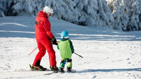 Skiing with kids near Geneva